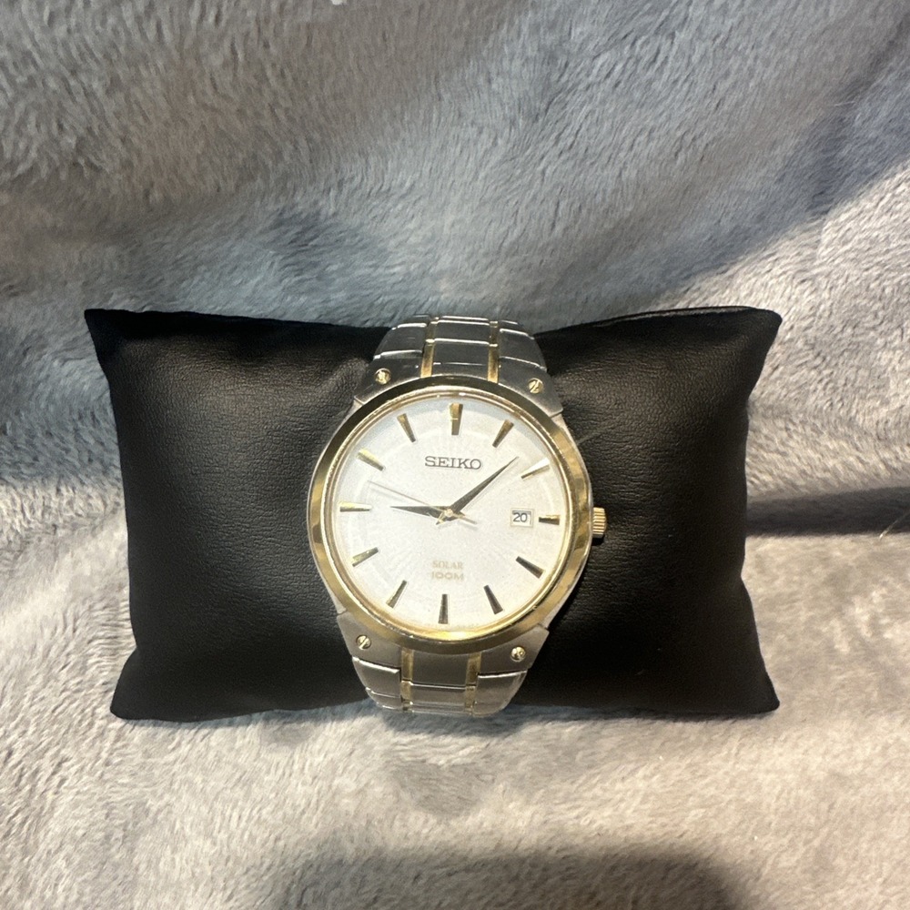 Men's Seiko Solar V157-0AV0 Stainless Steel Watch